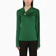 [Victoria Beckham] Emerald green viscose sweater 6 UK Green