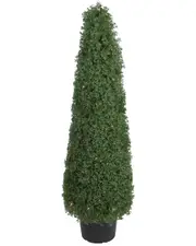 Northlight 4ft Pre-Lit Artificial Boxwood Cone Topiary Tree with Round Pot