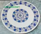24" White Coffee Center console Table Top Inlay blue lapis Mosaic Room Decor Hh4