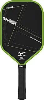 Warping Point Raw Carbon Fiber Pickleball Paddle, Endura Friction Surface For Maximum Spin & Control, Multi-Layer Carbon Fiber Edgeless Design, 20mm Polypropylene Honeycomb Core, USAPA Approved, Green
