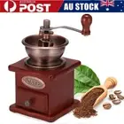 Vintage Antique Wooden Hand Crank Coffee Grinder Portable Manual Coffee Maker