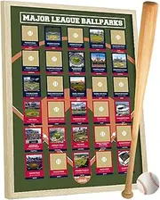 Palettes and Prints Baseball Stadiums Scratch Off Poster Framed