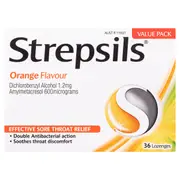 [Strepsils & Strepfen] Strepsils Sore Throat Relief Lozenges Orange 36 Pack