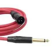 Unbalanced 1/4" 6.35 mm Mono Gold plated Plug to 3-pin XLR Male Microphone Cable