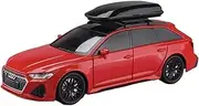 Finished Scale Model Alloy 1:24 for Audi RS6 Station Wagon Simulation Car Model Sound and Light Vehicle Model Miniature Car Presents Ornaments(Red)