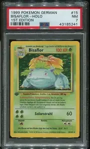 Bisaflor / Venusaur PSA 7 German 1st Edition Pokemon Base Holo Set #15 (#2166)