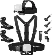 K&F Concept Head Strap & Chest Mount Set Quick Release Adjustable for GoPro Hero