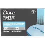 Dove Men+Care Clean Comfort Body & Face Bar Soap, 3.5oz (100g)