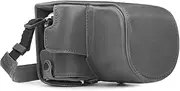 [MegaGear] MG1454 Ever Ready Leather Camera Case Compatible with Olympus Pen E-PL10, E-PL9 (14-42mm), Gray