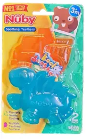 Nuby Kool Baby Soother Teether Orange Truck Blue Dinosaur 2 pk 3m+ (T106)