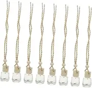 CORHAD 8pcs Perfume Bottle Car Accessories Car Perfume Clear Container Small Container Glass Diffuser Automotive Accessories Glass Decor Reusable Car Diffuser Small Perfume Wooden Diamond