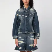 [Marc Jacobs] Washed denim jacket with worn details XS Blue