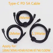 1pc USB Type-C Male to Male PD Power Cable 5A Fast Charging with E-Mark Chip