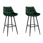 New Set of 2 Kitchen Bar Stools Velvet Bar Stool Counter Chairs Metal Barstools