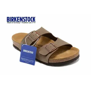 BIRKENSTOCK 【原創】勃肯拖鞋兩扣咖啡色油蠟涼鞋34-43