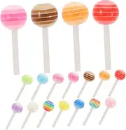 KAILIKETIY 50pcs Lollipop Nail Art Charms DIY Manicure Accessories Cute Candy Shaped Decor for Nail Design Durable Hard Texture for Use