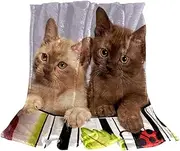 Plush Blanket, Nap Blanket, Warm Cozy Soft, Microfiber Blankets, Couple Cats Animals