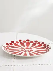 [Themis Z] Themis Z - Helios Painted Porcelain Serving Platter - Red - One size One size Red