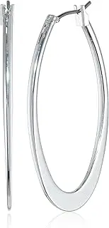 [Anne Klein] Classics Silvertone Large Oval Hoop Earrings
