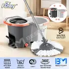 360° Rotating Spin Mop Twin Bucket Set Home Magic Dry Twist Floor Cleaning Mop