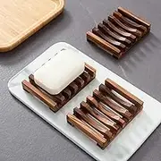 Wooden Soap Dish for Shower,Set of 3,Self draining Bar Holder for Bathroom, Soap Saver Tray Soap Stand for Homemade Soap,