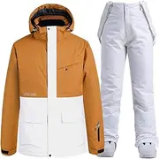 [Bciopll] Women's Winter Snow Suit Sets Snowboarding Clothing Skiing Costume Coat Jackets and Strap Pants