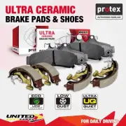 Front Rear Ultra Ceramic Disc Pads + Brake Shoes for Nissan Navara D23 2WD 4WD (for: Nissan)