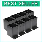 4x4 Post Base Kit - 8 Powder-Coated Steel Brackets for Reliable Deck Support
