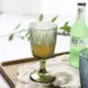 北歐風浮雕樹葉玻璃杯 復古高腳杯家用飲料杯 香檳杯果汁冰淇淋杯