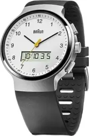 BRAUN Watch MULTIFUNTION GENT BN0159WHBKG Men's Leather Analog & Digital Black