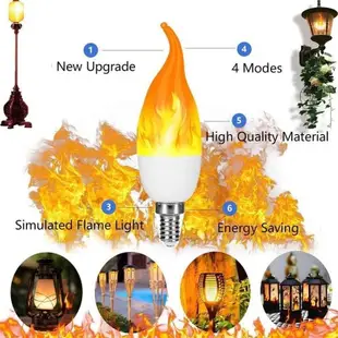 E14 E27 模擬火焰燈泡 / 復古節能小夜燈 / LED 動態火焰效果燈, 用於新年聖誕晚會裝飾-好鄰居百貨