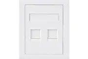 Astrotek CAT5e RJ45 Network Wall Face Plate 86x86mm 2 Port Socket Kit