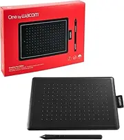 One by Wacom Small – Drawing Tablet with Pen, Stylus Battery-Free & Pressure-Sensitive, Compatible with Windows & Mac, Perfect Tablet for Drawing, Graphics, Remote Working or Home Schooling, Black