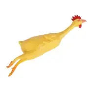 Rubber Chicken 8 Inch Stretchy Sqeek Squawk Bird Farm Chick Flexable Rubbery