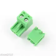 10Pcs 5.08mm Right Angle 2 Pin Screw Terminal Block Pluggable Plug Connector