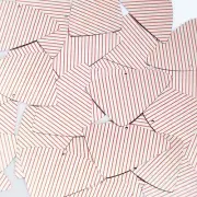 Sequin Fishscale 1.5" Red Silver Pinstripe Metallic Couture Paillettes