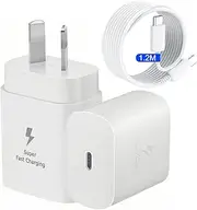 USB C Fast Charger for Samsung, 25W Type C Charger Super Fast Charging Android Phone Charger Block for Galaxy S24/S24 Ultra/S24+/S23 Ultra/S23/S23+/S22/S21/S20 iphone16/15 ipad with 1.2M Cable