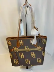 Dooney and Bourke Dark Brown Monogram Tote NWT