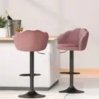 Artiss 4x Pink Velvet Bar Stools Gas Lift Swivel Clam Shell Kitchen Chairs