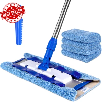 Professional Microfiber Mop Stainless Steel Handle 42x23cm Floor Cleaner Pads