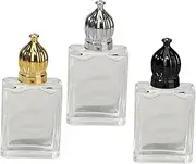 WRITWAA 3Pcs Decorative Empty Roller Perfume Bottles Chic Essential Oil Container UV Portable Design with Colors for Travel Refillable Lotion Makeup