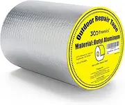 360Tronics Super Waterproof Butyl Tape 6" W x 33 ft L, Strong Self-Adhesive Aluminum Foil Flashing Tape for Metal Roof Endlaps, Gutters Leak Repair, HVAC Ducts, RV Rubber Roof, Boat and Pipe Sealing