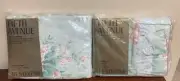 Lot of Fifth Avenue By Stevens Cottage Flowers Queen Flat & Fitted Sheet Ruffle
