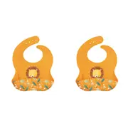 2x Sassi Silicone Bib Chompy The Lion Baby/Childrens Tableware Cutlery 6m+