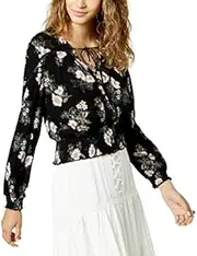[American Rag] Juniors' Printed Smocked Peasant Top