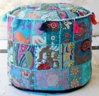 Vintage Boho Ottoman Footstool Pouf Indian Patchwork Handmade Chair pouf cover