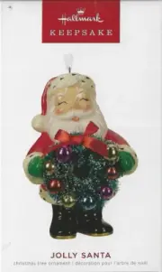 Hallmark Keepsake 2023 Jolly Santa RETRO Porcelain Christmas Ornament Reissue