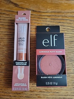 e.l.f. Halo Glow Blush Beauty Wand - 0.33 fl oz & Luminous Putty Blush .35 New