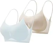 [Generic] Womens Bras Push up Plus Size Thin Silk Beautiful Back Seamless Anti Sagging Sports Bra No Wire Push up Bra