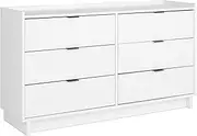 Prepac Simply Modern Bedroom Dresser, Engineered Wood, White, 52.5" W x 29.5" H x 16" D